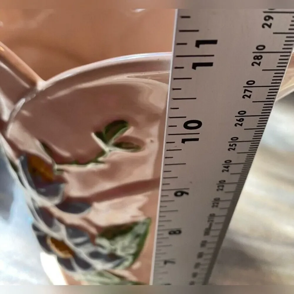 Vintage Hull Art Vase Pink Flowers 11 x 8.5” Double Handle